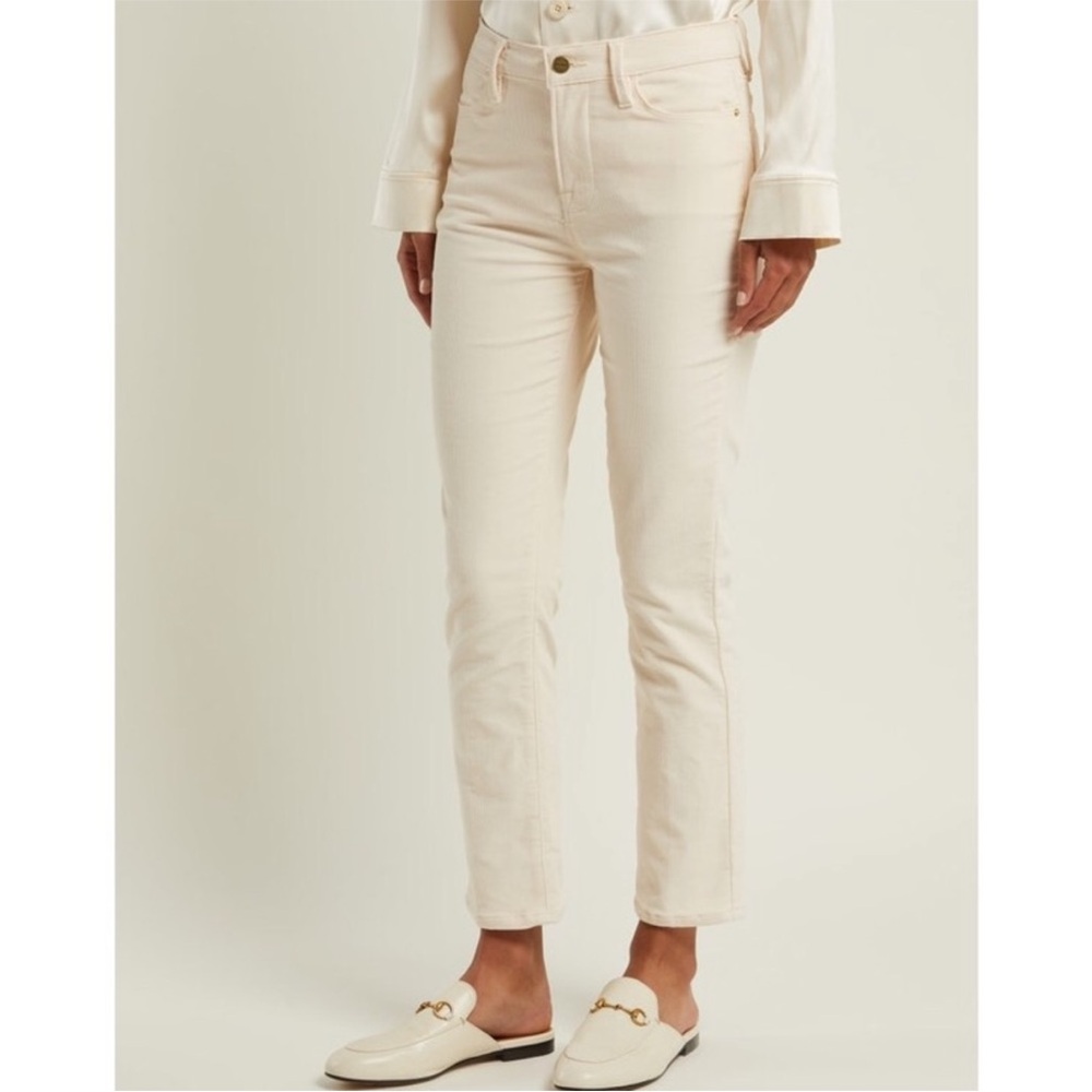 Frame Denim Women's Light Cream Ankle Jeans Corduroy